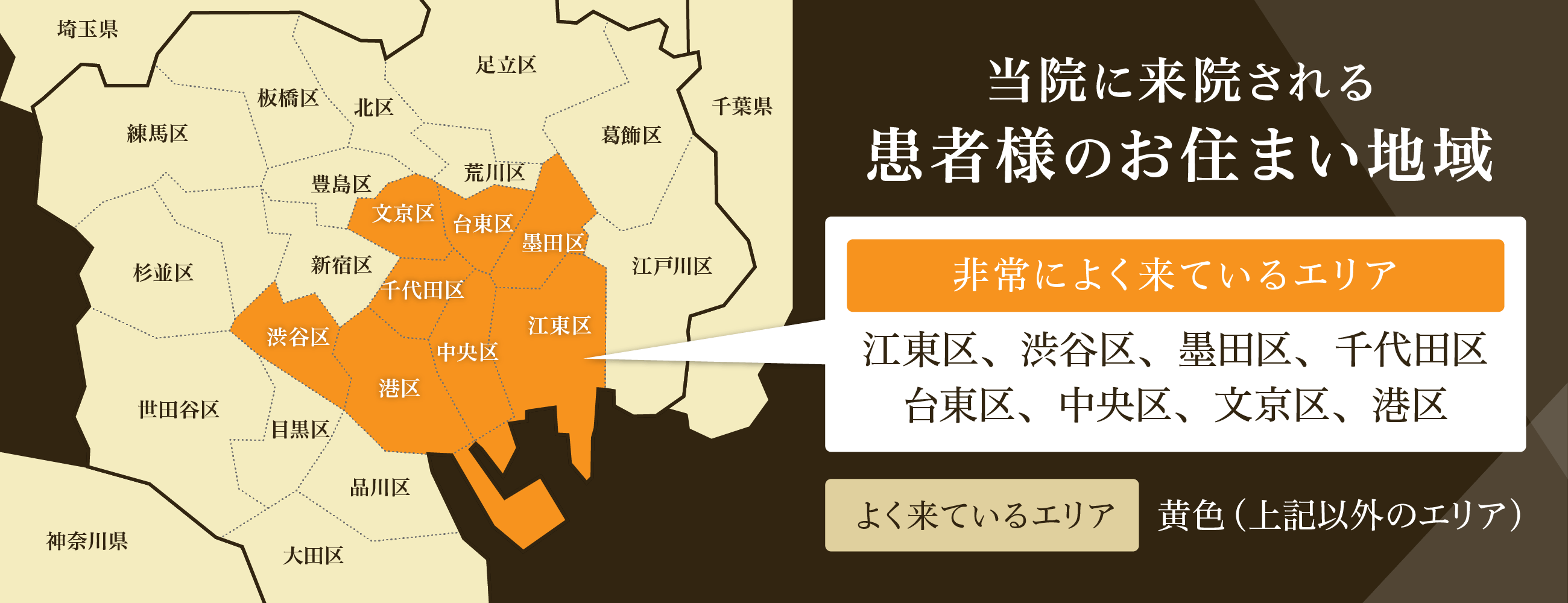 当院に来院される患者様のお住まい地域